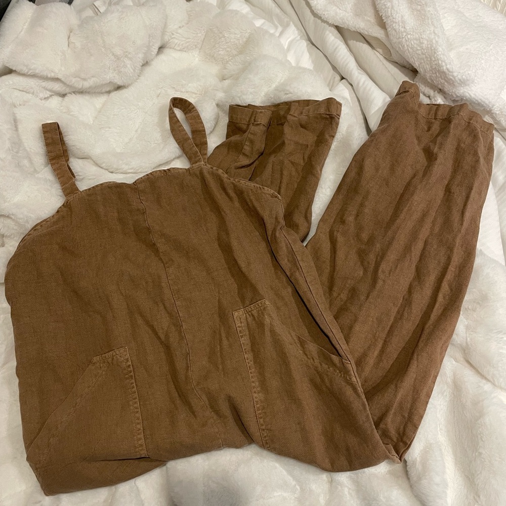 Tan overalls